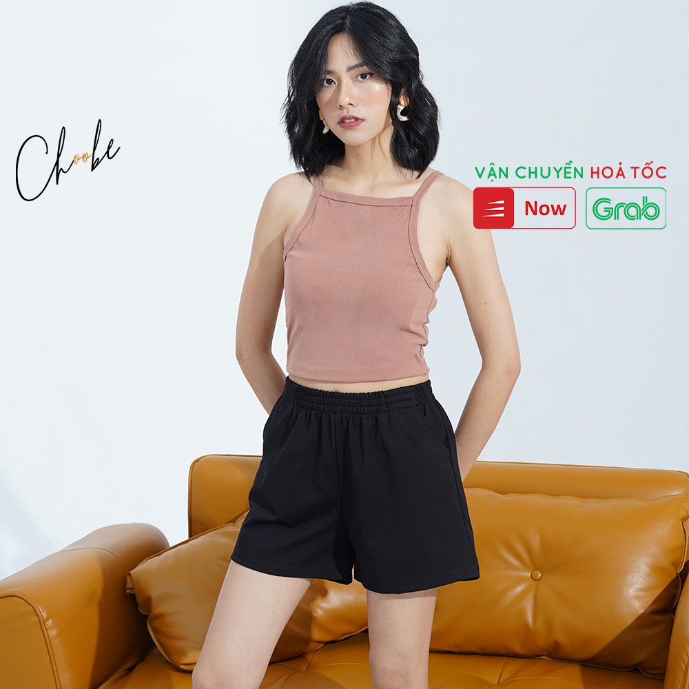 Ảnh Quần đùi nữ Choobe cạp chun năng động vải co giãn tốt short thể thao kiểu trơn basic QS03 3