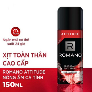 Xịt Khử Mùi ROMANO Giúp Ngăn Mồ Hôi, Diệt Khuẩn, Khô Thoáng Vượt Trội-150ml