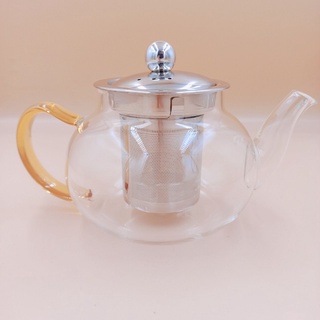 Ấm Pha Trà Thủy Tinh Chịu Nhiệt Có Vòi , Lõi Lọc  inox 304 , Quai Vàng Cao Cấp