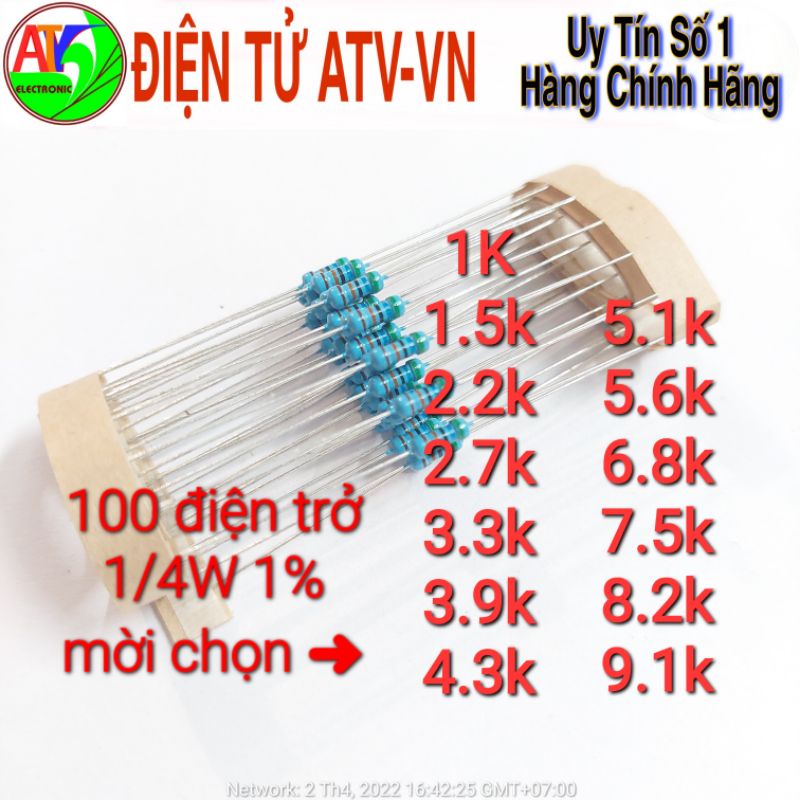 Resistencia De Película De Metal De 20pcs 1W 1% Resistencia De
