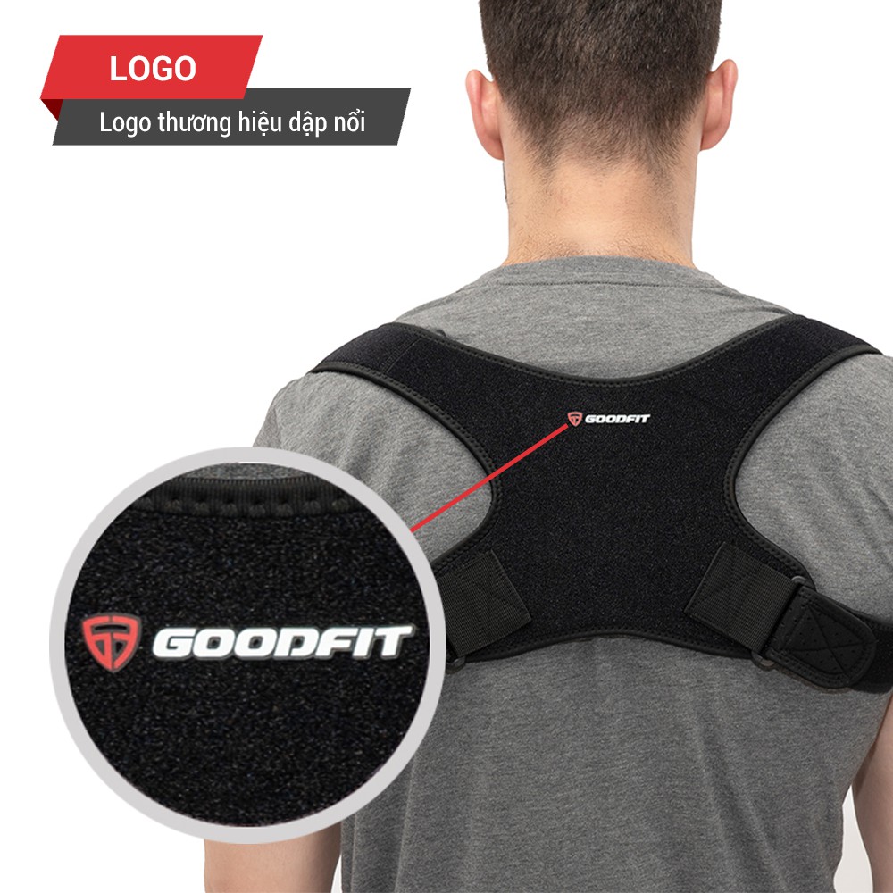 Đai chống gù lưng GoodFit GF711P, đai lưng chống gù định hình cơ thể, giữ thẳng lưng vai, thoáng khí