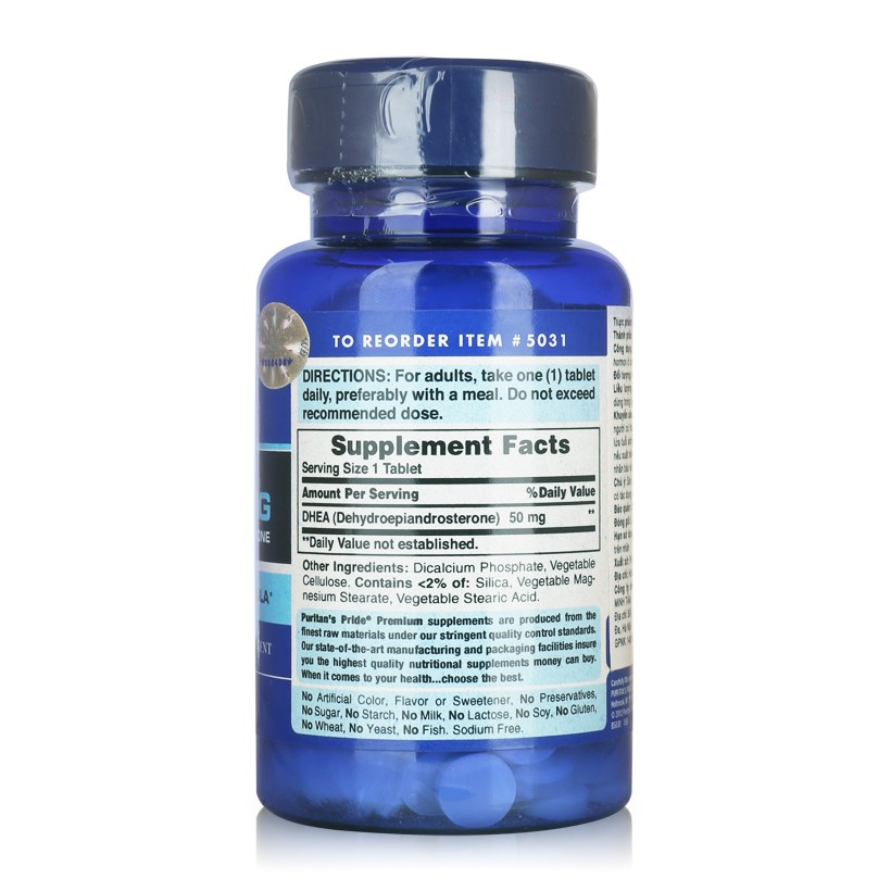 Ảnh Viên uống tăng cường nội tiết tố hỗ trợ sinh lý, sinh sản Puritan's Pride Youth Guard DHEA 50mg 50 viên 1