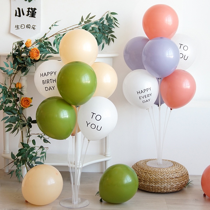 Set bóng kèm trụ bóng 7 nhánh cao 70cm trang trí sinh nhật, đám cưới, sự kiện siêu đẹp - K300