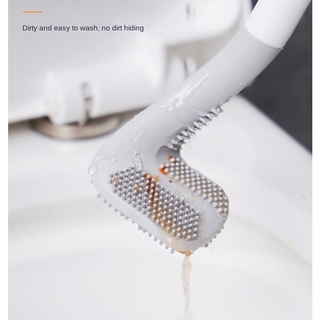 Cọ Vệ Sinh Toilet Cán Dài Bằng Silicon Màu Đen Kèm Giá Đỡ Tiện Dụng