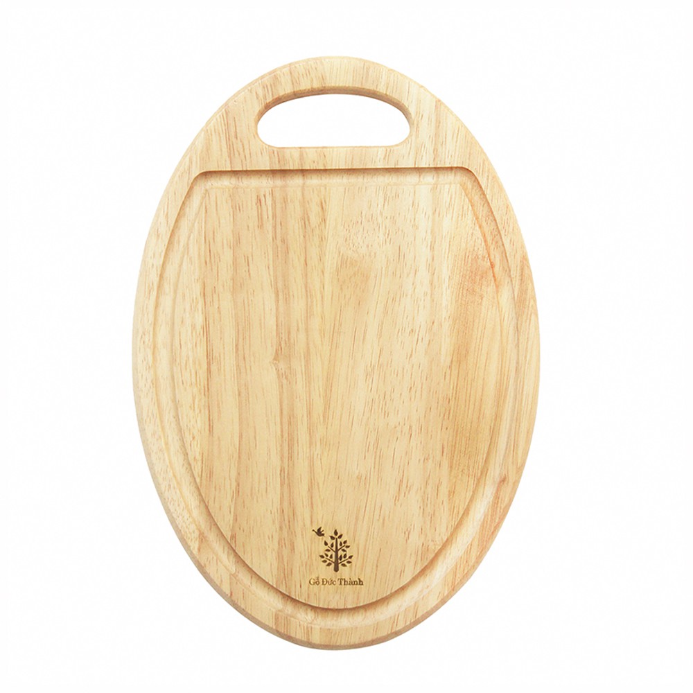 Thớt gỗ hình oval có rãnh - Gỗ Đức Thành - 01255 - Đạt chứng nhận vệ sinh an toàn thực phẩm