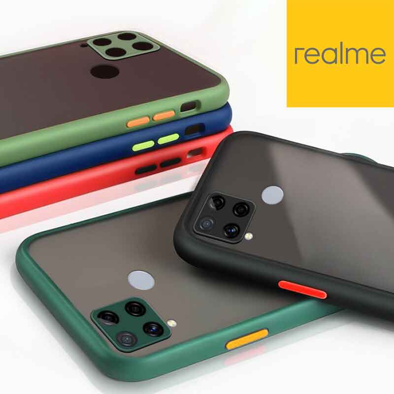 Ốp điện thoại nhám chống sốc cho OPPO Realme C20 C25 C25s C25y 7 Pro C21Y C11 2021 C12 C15 6 6s 5 5i 5s 6i XT X2