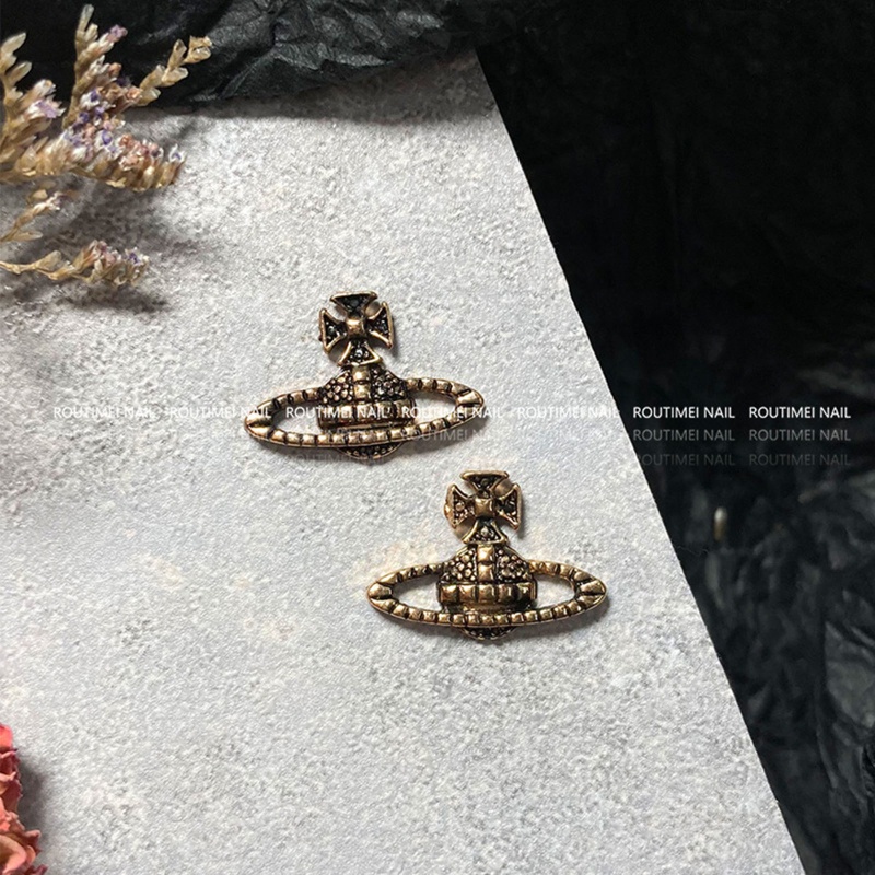 ⚝⚝Richh Set 10 Phụ Kiện Trang Trí Móng Tay Nghệ Thuật Hình Thánh Giá Phong Cách Gothic Charms