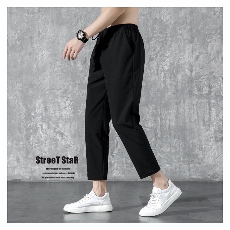 Quần Thể Thao Nam Nữ Dài Trơn Basic Ống Suông Thun Poly Phong Cách Thể Dục Unisex