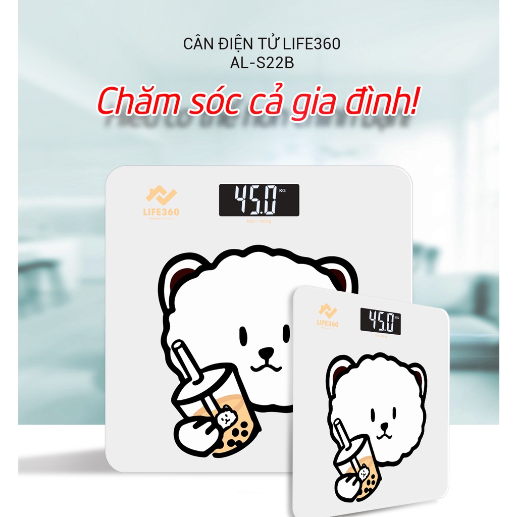 Ảnh Cân Điện Tử Sức Khỏe Life360 AL-S22B - Cân ĐIện Tử Thông Minh- Hàng Chính Hãng 4