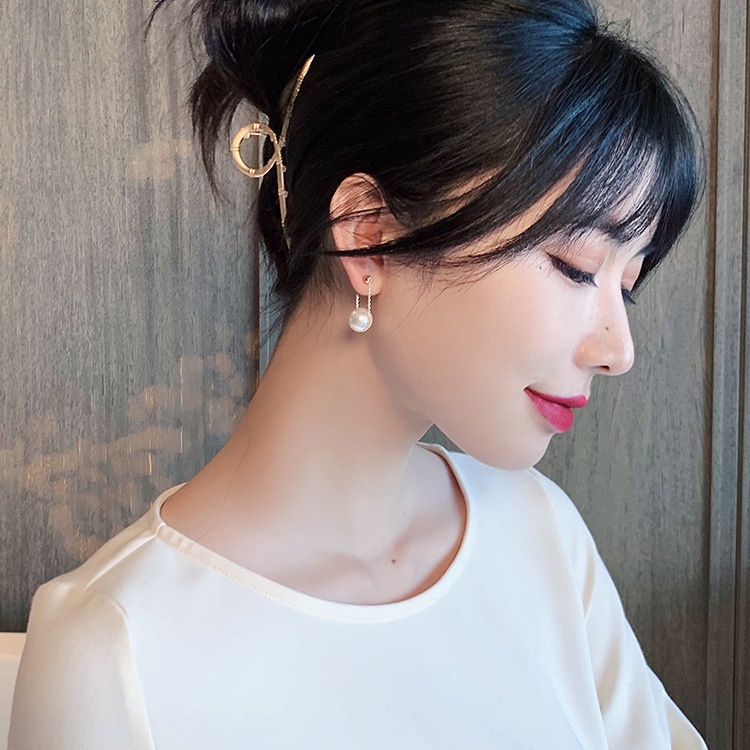 Bông tai, Khuyên tai nữ bạc 925 mạ vàng đính ngọc trai nhân tạo đeo 2 kiểu BO14