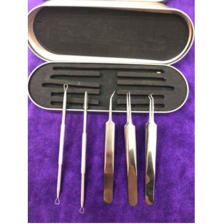 Bộ Nặn Mụn 5 Món Hàng Cao Cấp, Set Dụng Cụ Nặn Mụn 5 Món Sử Dụng Tiện Lợi, An Toàn Cho Làn Da