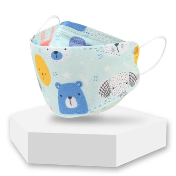 Khẩu trang trẻ em KF94 hoạt hình cute cho bé, khẩu trang kid 4D Hàn Quốc in hình cao cấp Pandinee KTK01