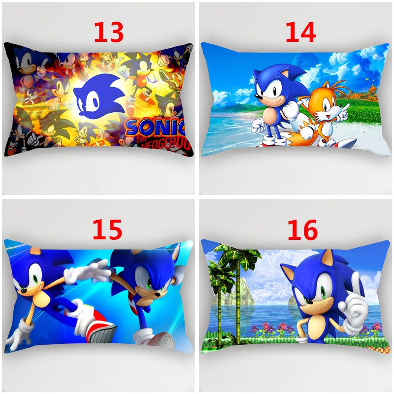 Vỏ bọc gối hình chữ nhật in hình Sonic The Hedgehog 50x30cm chất lượng cao