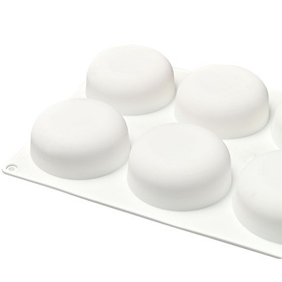 Khuôn silicon 8 ô dạng tròn dùng làm đồ ngọt đa năng tiện dụng