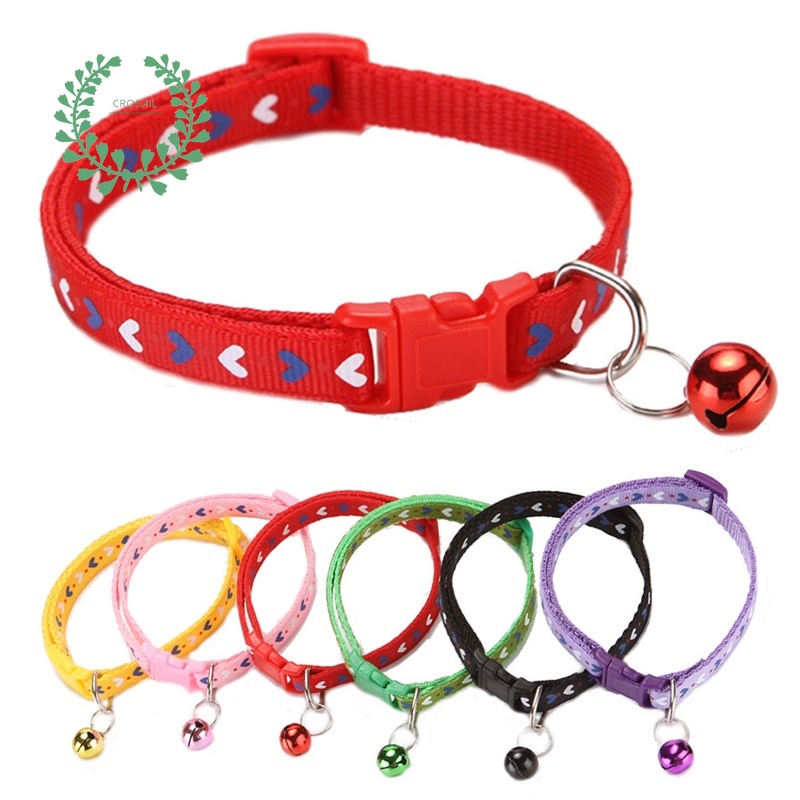 Vòng cổ thú cưng Crosail có in hình tình yêu hoạt hình và khóa Nylon có thể điều chỉnh Thích hợp cho chó và mèo