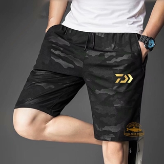 DAIWA Thời Trang Nam Câu Cá Quần Short Thường Ngày Mùa Hè Mỏng Ngụy Trang Thể Thao Quần Short Thẳng Ngoài Trời