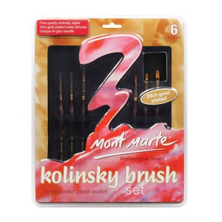 Cọ vẽ màu nước Mont Marte Kolinsky Sable bộ 6 cọ - COLORMATE