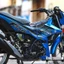 Tem rời cao cấp dán xe Satria xanh đen đơn giản. Không bay màu bong tróc