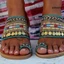 Dép sandal xỏ ngón đế bằng chống trượt phối tua rua phong cách Bohemian thời trang đi biển cho nữ