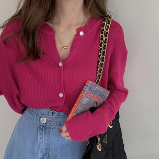 Áo Cardigan Dệt Kim Tay Dài Dáng Ôm Hở Trước Phong Cách Thời Trang Hàn Quốc Dành Cho Nữ