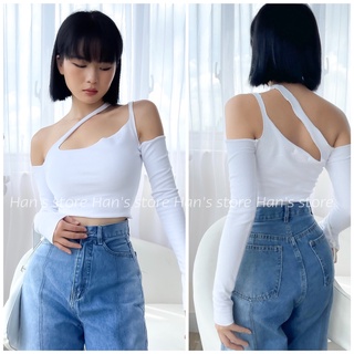 [HAN’S STORE ]ÁO CUTOUT 2 DÂY CHÉO HOTTREND ( ẢNH THẬT 1OO%)