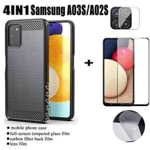 Ốp Điện Thoại Cho Samsung Galaxy A03S A02S A12 A13 A03 Ốp Lưng Kính Cường Lực Vỏ Mềm Bằng Sợi carbon