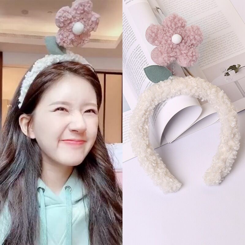 Bờm tóc cute Hàn Quốc hình bông hoa lò xo dễ thương