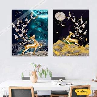 Tranh tô màu số hóa Madoca có khung 40x50cm mã 947, 948