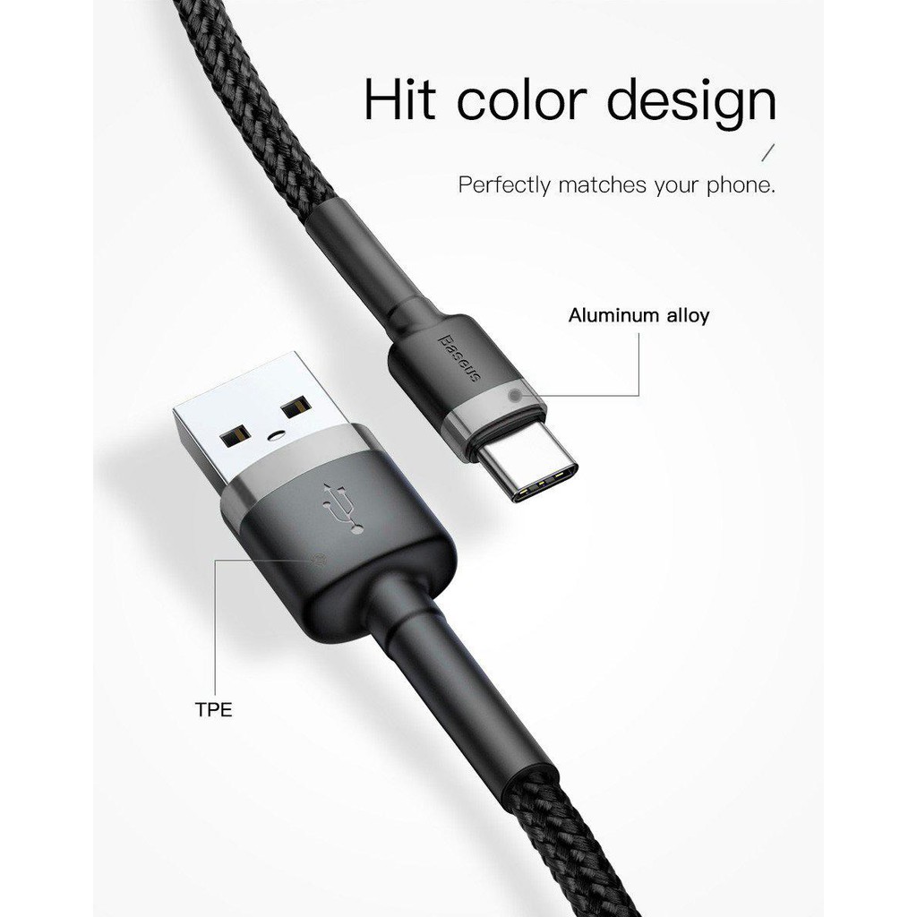 Ảnh Cáp sạc nhanh truyền dữ liệu Baseus Cafule USB to TypeC cho Smart phone - Table/IP15/15 Pro Max/15 Pro/16/6Pro/16promax 2