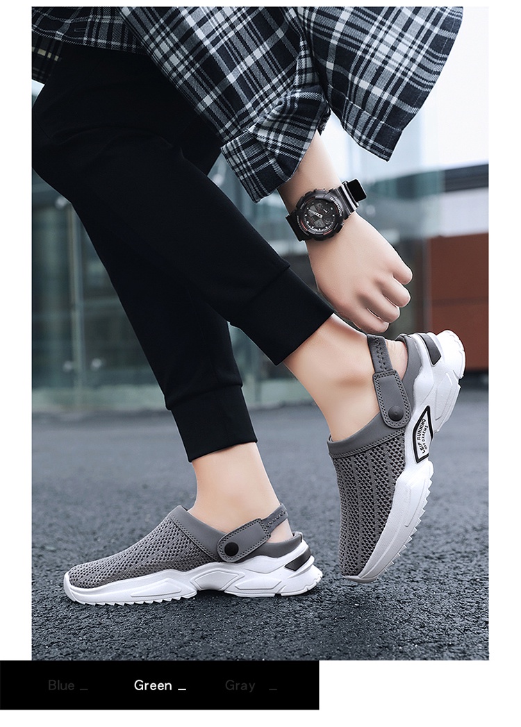 2025 Nam Nữ Mùa Hè Sandal Lưới Mules Thoáng Khí Đệm Đi Biển Flip Flops Giày Chắc Chắn Flat Tắm Dép Bên Ngoài Nam Dép