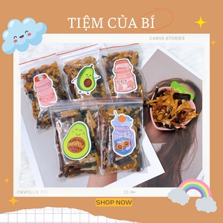 [Handmade] Túi dây thun cột tóc co giãn màu nâu đen dễ thương dành cho bạn nữ