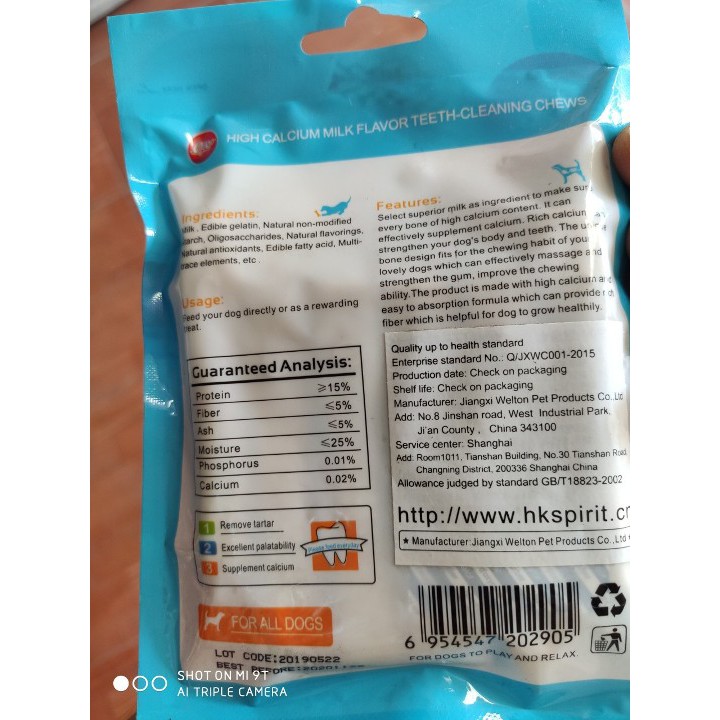 Xương cho chó gặm giúp làm sạch răng, tăng cường canxi Orgo High Calcium Milk Flavor Vị Sữa 90g