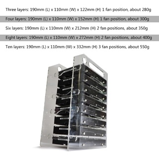 Dusur Khay Nhựa acrylic Nhiều Tầng Đựng Ổ Cứng 3 5in hdd ssd diy Có Quạt Tản Nhiệt