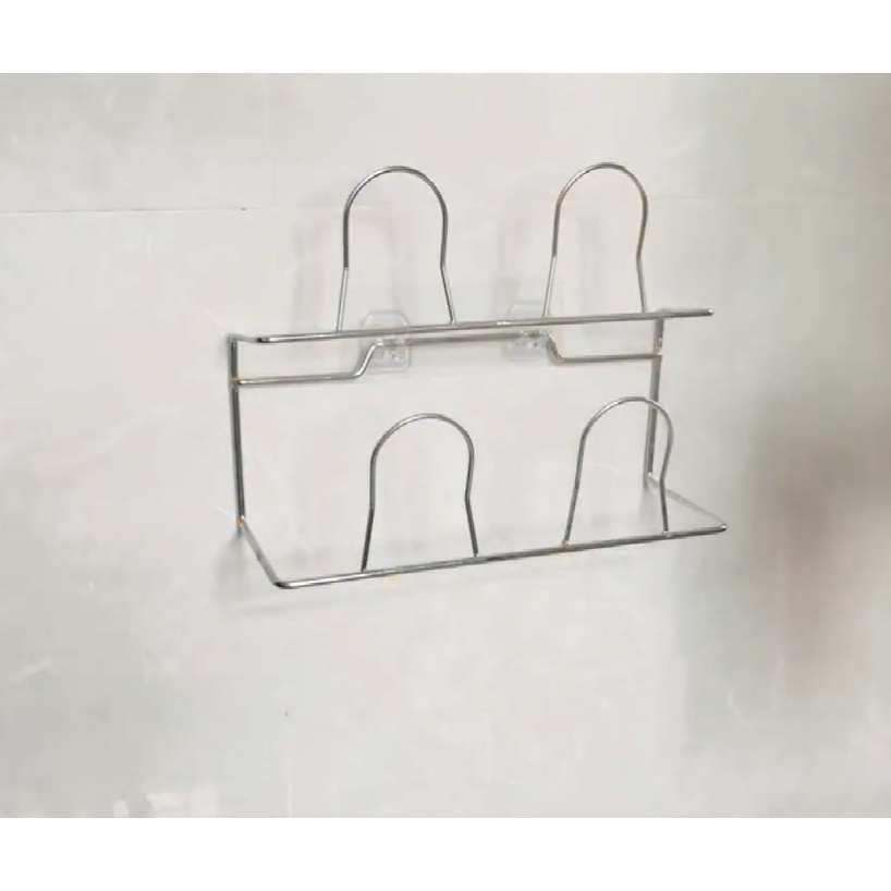 [KỆ 2 ĐÔI] Kệ INOX treo giày dép, Giá treo INOX dày 4 ly dán tường cao ...