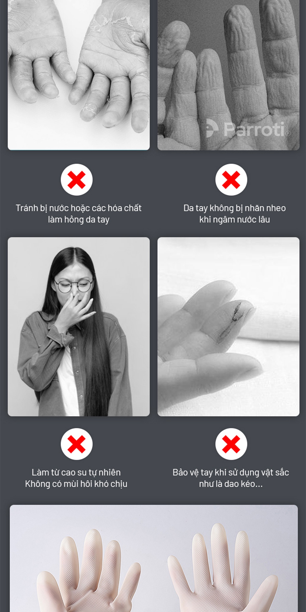 Găng tay Parroti Active AT01 chất liệu Nitrile