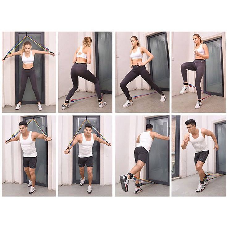 Ảnh Bộ 5 Dây Kéo Ngũ Sắc Tập Gym Tổng 150LB Cỡ Lớn (Hàng Loại 1) Chính Hãng Đại Nam Sport 3