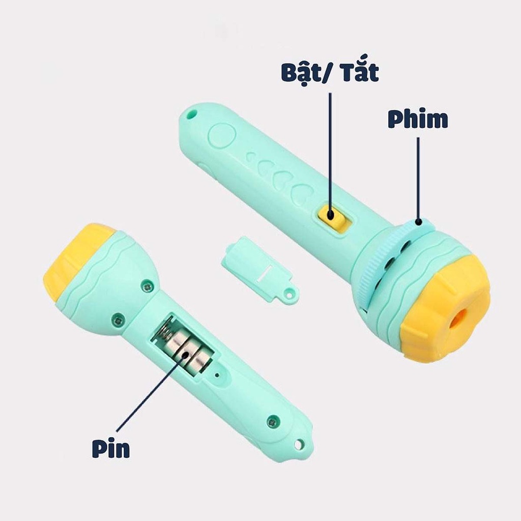 Đèn pin chiếu hình kể chuyện full bộ 80 hình đèn cho bé yêu