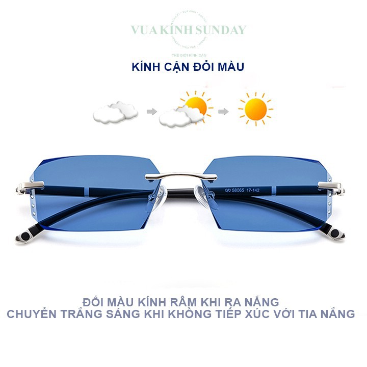 Gọng kính khoan chữ thập đổi màu VD227