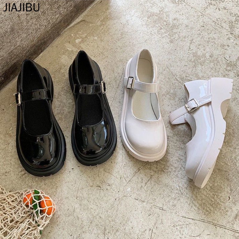 Size 35-44 Giày đồng Phục JK Nhật Bản Giày Lolita Mũi Tròn Màu Đen Korean Fashion Platform Mary Jane Shoes Black High Heel School Shoes for Teenage Girls Round Toe Doll Shoes Cute Princess Shoes Giày Khiêu Vũ Giày Eva Giày Da đế Mềm
