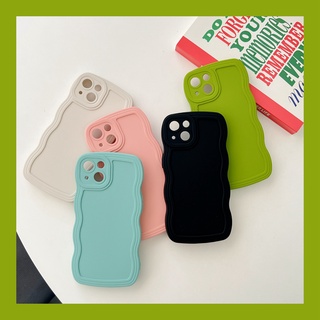 Ốp Điện Thoại Mềm Họa Tiết Sóng Biển Màu Trơn Kiểu Hàn Quốc Cho Samsung Galaxy A14 A13 A12 A11 A10 A10s A01 4G 5G