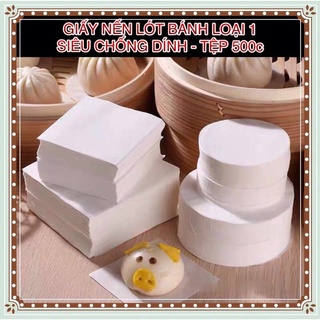 500 Tờ Giấy Nến Chống Dính Lót Bánh Bao, Há Cảo, Dimsun, Giấy Lót Cắt Sẵn Hình Tròn, Vuông Nhiều Kích Thước