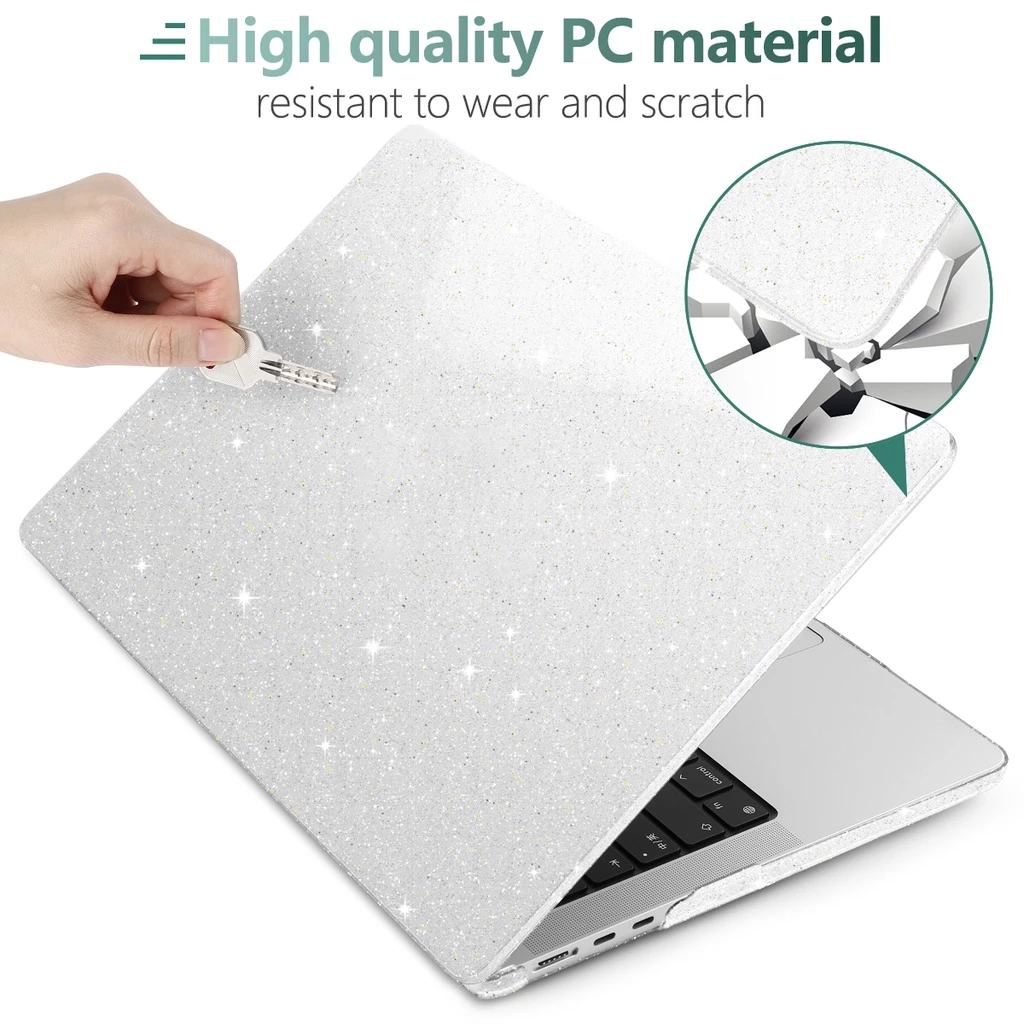 Ốp Lưng Laptop Pha Lê Bling Trong Suốt Cho MacBook Air 13 15"Pro13 14 16" M5 M4 M3 M2 A3434 A3240 A2
