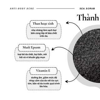 SEA SCRUB - muối than tre làm giảm mụn lưng handmade