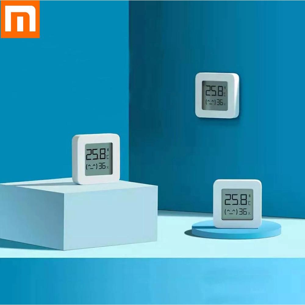 Nhiệt kế Bluetooth thông minh Xiaomi 2 Nhiệt kế kỹ thuật số điện thông minh không dây Máy đo độ ẩm & độ ẩm Máy đo độ ẩm hoạt động với ứng dụng