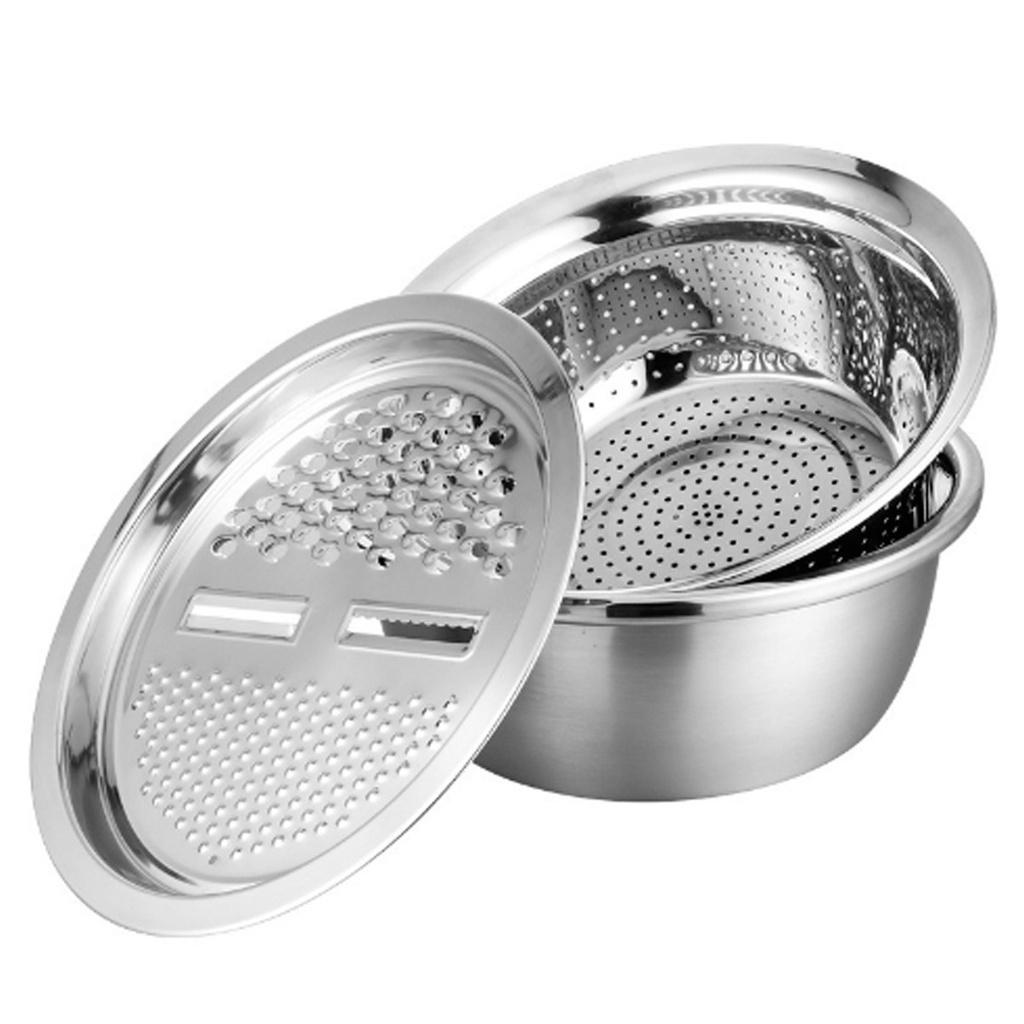 Bộ Nạo Rau Củ Quả Inox cao cấp,Rổ nạo rau củ đa năng,tiện lợi dùng nhà bếp