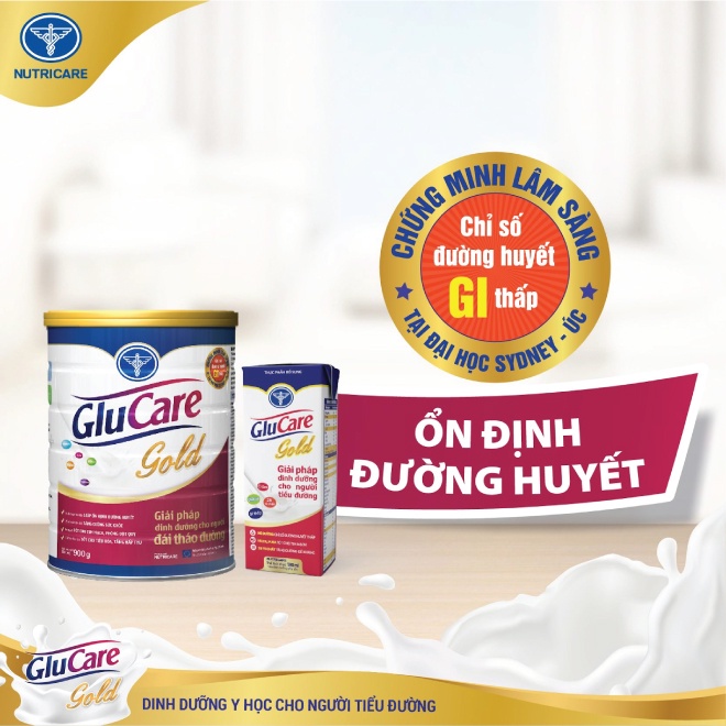 Sữa bột nutricare GLUCARE GOLD 900G - DINH DƯỠNG CHO NGƯỜI TIỂU ĐƯỜNG
