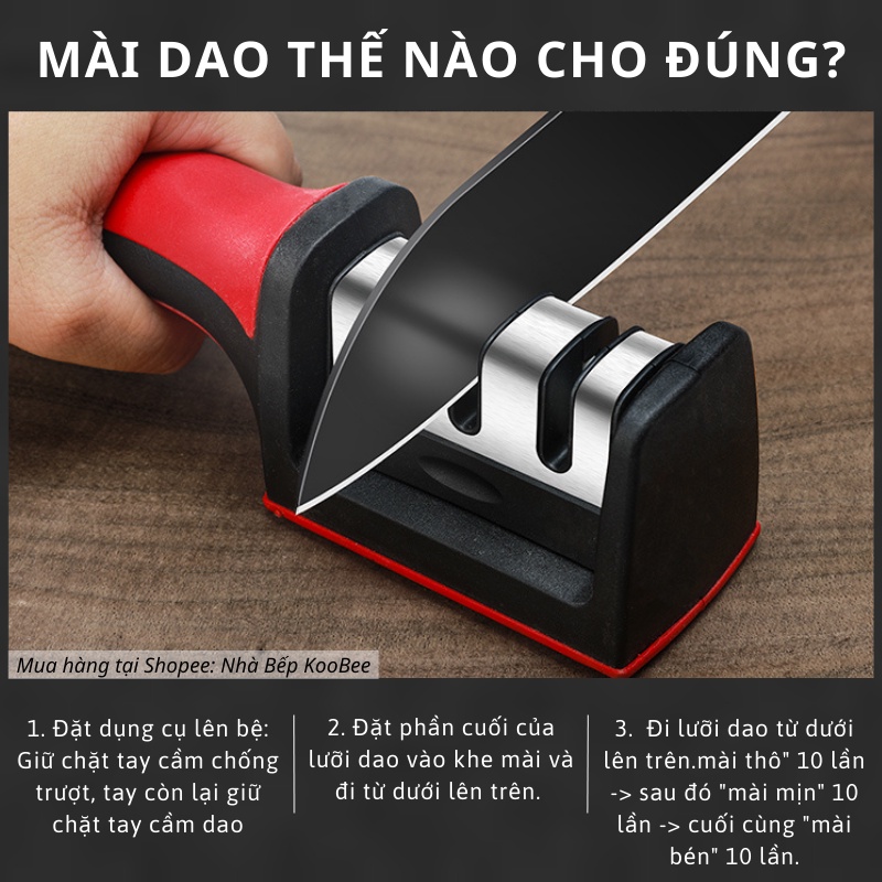 Dụng Cụ Mài Dao Kéo 3 Rãnh Tay Cầm Chống Trượt – Đồ Mài Dao Sắc Bén Nhanh Chóng & Hiệu Quả | NB53