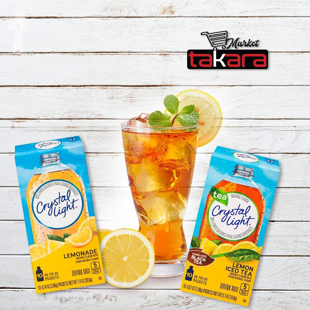 Bột Pha Nước Trái Cây Không Đường Giải Khát CRYSTAL LIGHT Drink Mix Keto,  Das, Low Carb, Eat Clean, Hộp 10 Gói Nhỏ