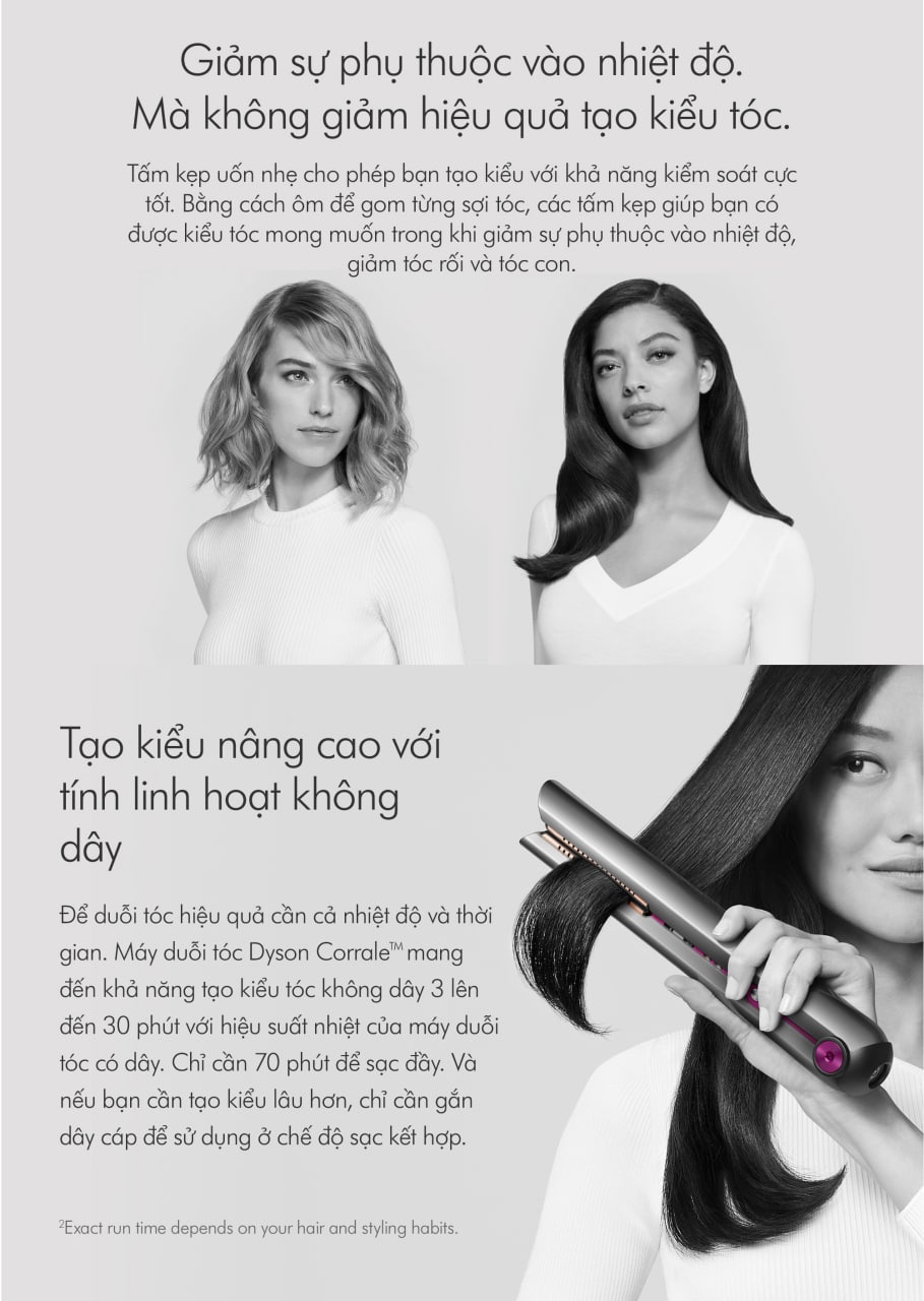 Mô tả Máy duỗi tóc Dyson Corrale ™ HS07 (Đen Xám Hồng) - 3
