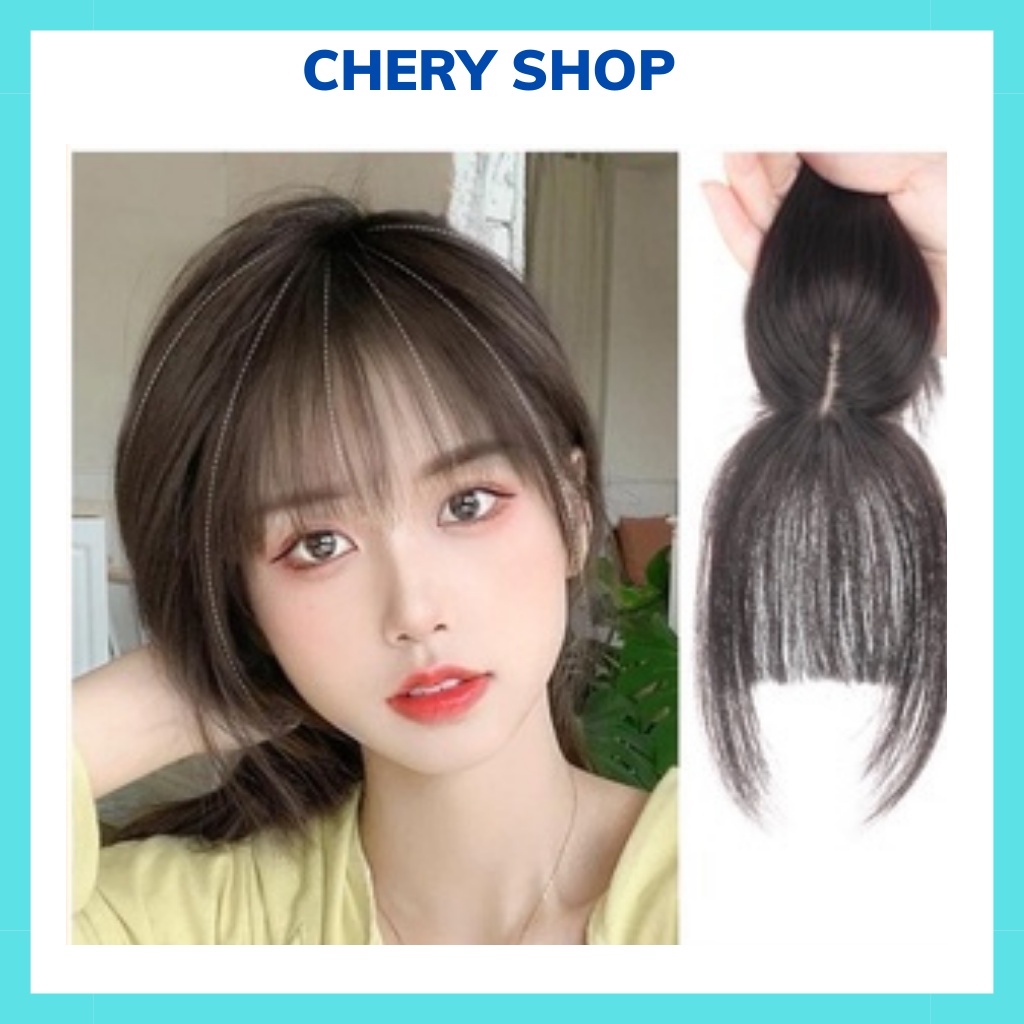 Tóc mái giá 3D có rãnh da đầu, 2 kẹp bấm siêu chắc che hói, phủ bạc ...
